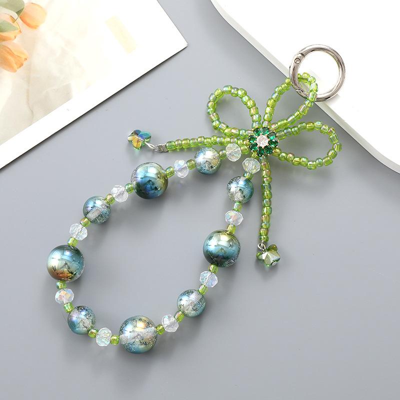 Sweet Lace Bow Beaded Keychain Y2K Phone Charm Pendant Bag Hanging Pendant Fashion Bags Keychain Accessories Cute Gift For Women