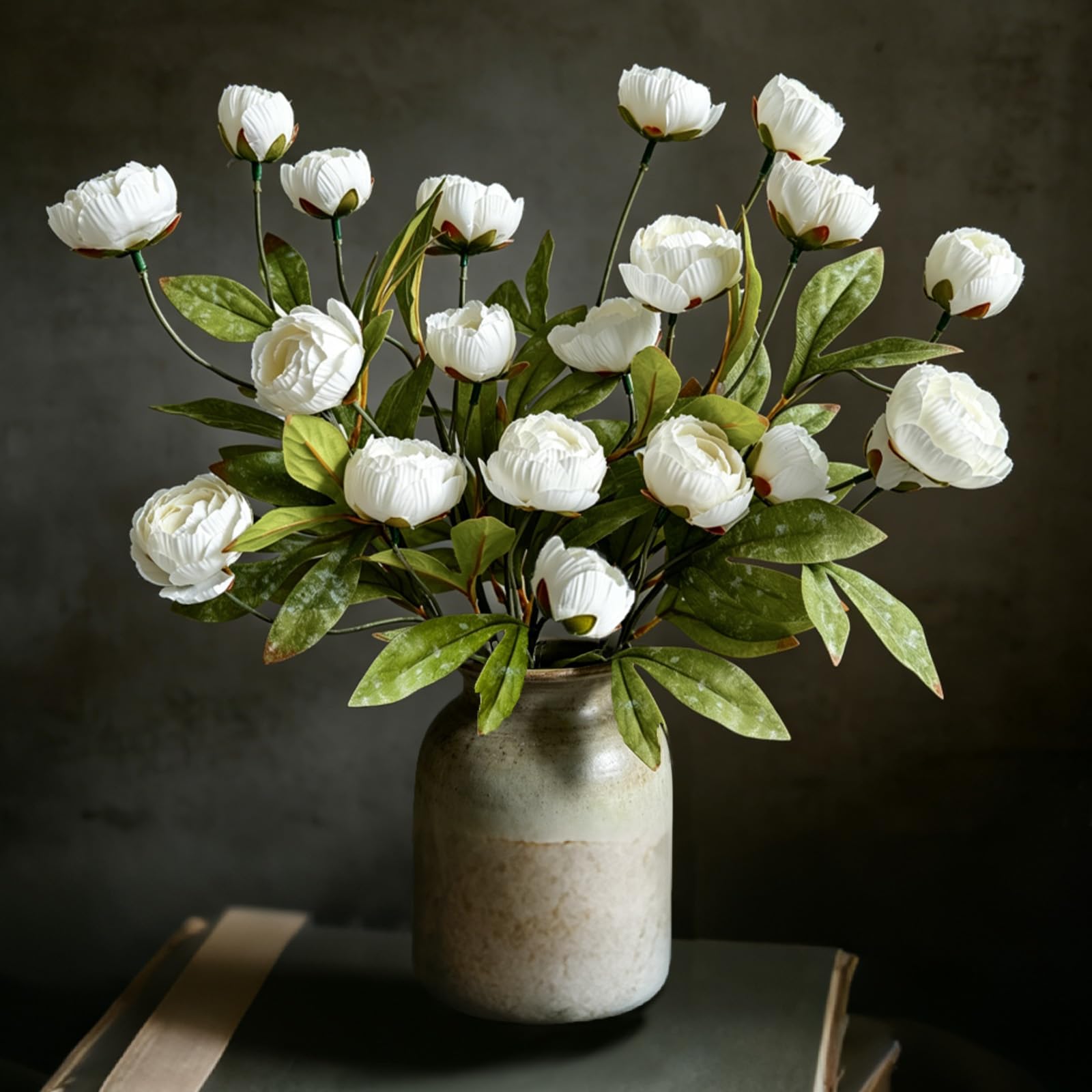 6Pcs Peony Artificial Flowers 27in Real