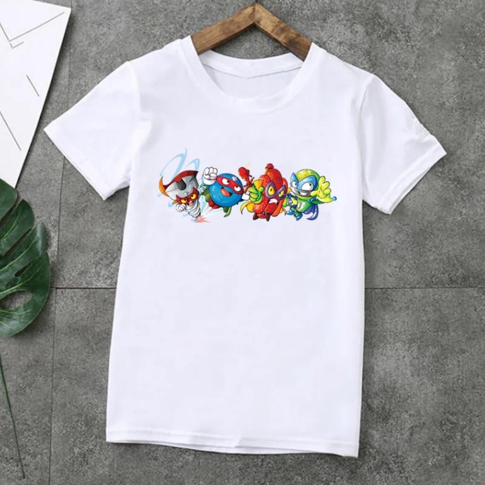 Summer Fashion Unisex T-shirt Cute Los Super Zings Series 4 Cartoon Kids T-Shirts Short Sleeve Print Boys Girls Tops,ooo5358