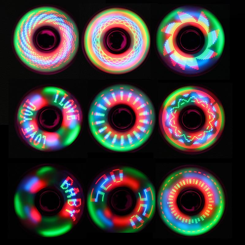 Luminous LED Light Fidget Spinner Creative 18 Changes Hand Spinner EDC Fidget Playthings Designed for Adults Office Stress Relief Playthings