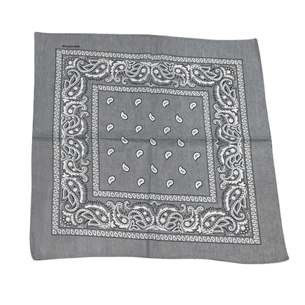 Fashion New Scarf Cute Paisley Wristband Head Wrap Handkerchief Bandana Neck серый