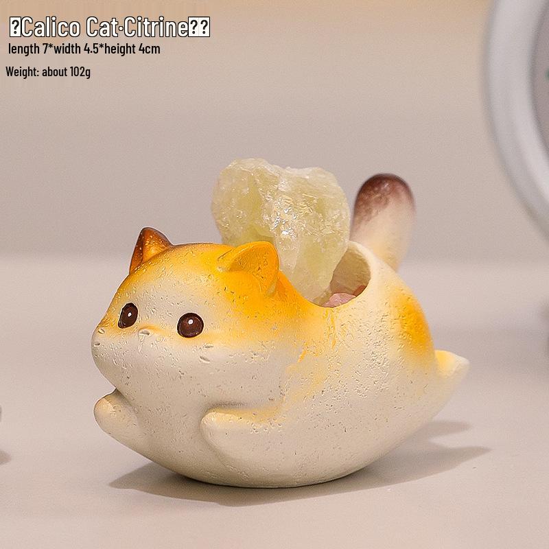 

Кристаллический ornament котенок Йо-йо: Милое настольное украшение из смолы и креативный подарок