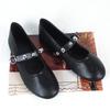 Fashion Ballet Flats for Women - Rivet Design Buckle Strap Soft Leather Light and Comfortable 2025 Autumn Collection Ladies Footwear