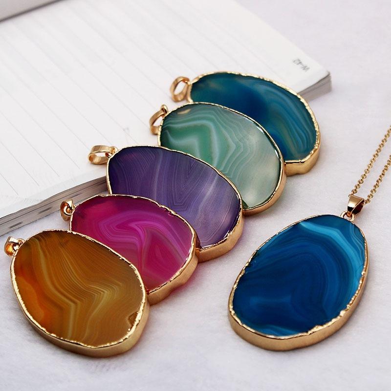 Amethyst fluorite agate naturale ciondolo irregolare pietra grezza grezza collana gioielli di moda gioielli in giada