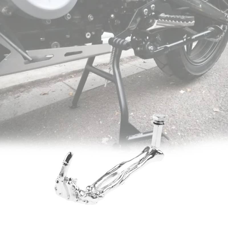 Artistic Creative Motorcycle Kickstands Quirky Alloy Stand For Home Decoration Silver