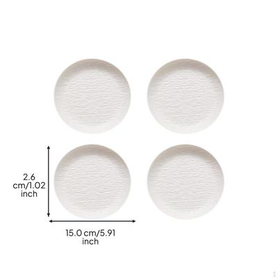 Ceramic Bone Dish, 6 Cm Snack Plate, HighEnd Tableware, Alabaster, Kitchen Porcelain White 4pcs