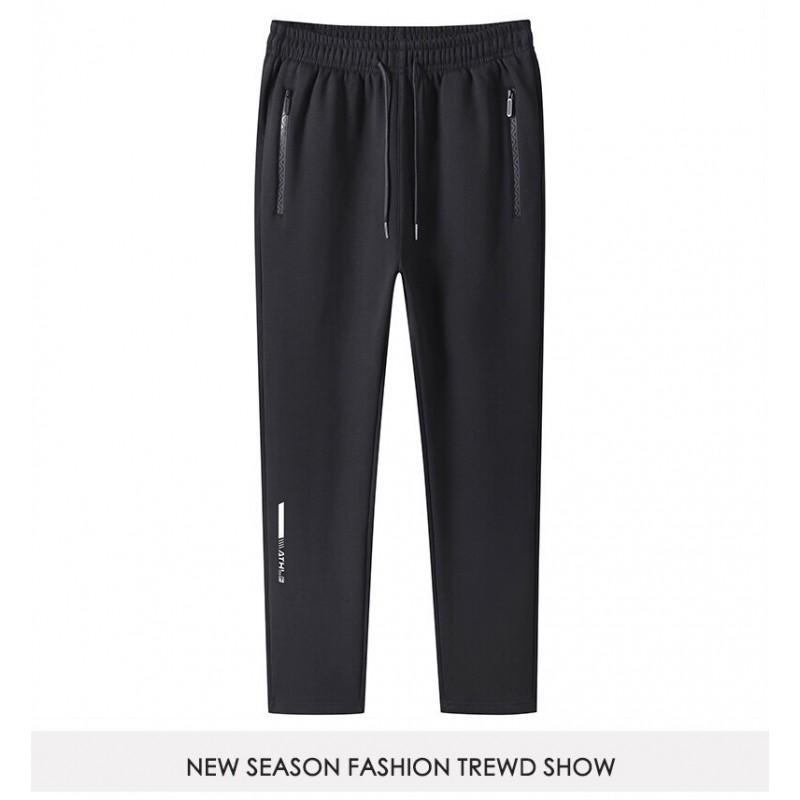Mens Winter Warm Fleece-Lined Loose Fit Casual Jogger Pants Elastic Waist Straight Leg Cotton Blend Plus Size