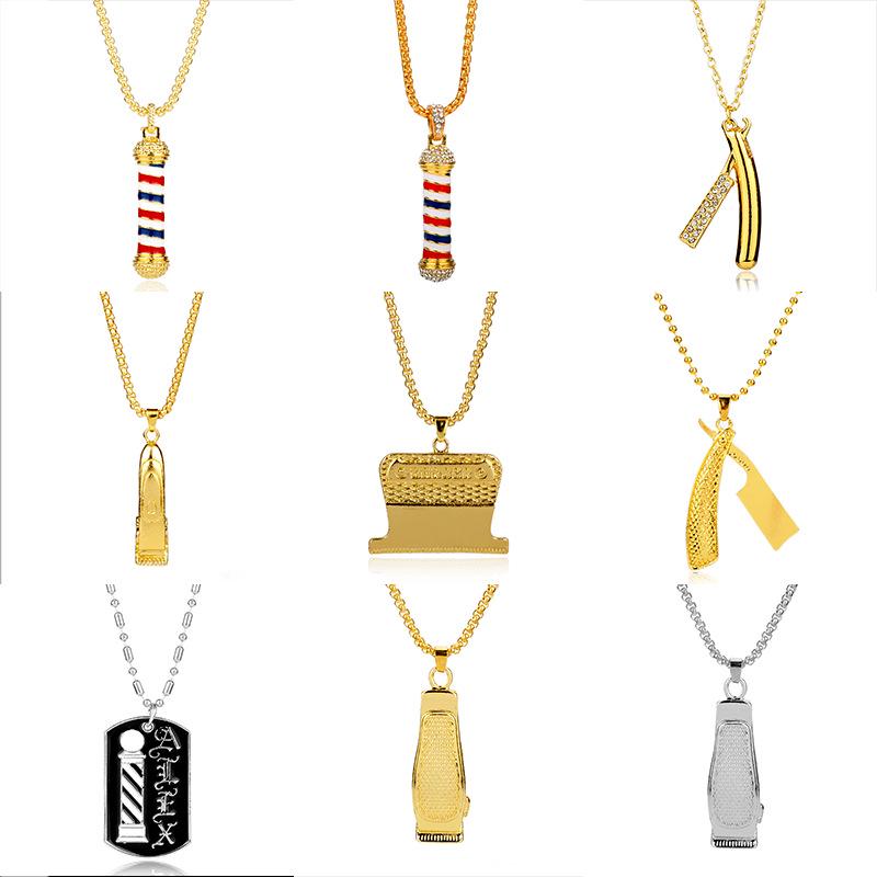 Creative Barber Shop Razor Pendant Necklace - Hip Hop Trend