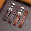 Vintage 18mm 20mm 22mm Cowhide Watch Strap Quick Release Wrist Band Butterfly Buckle Leather Bracelet Stitching Brown Straps