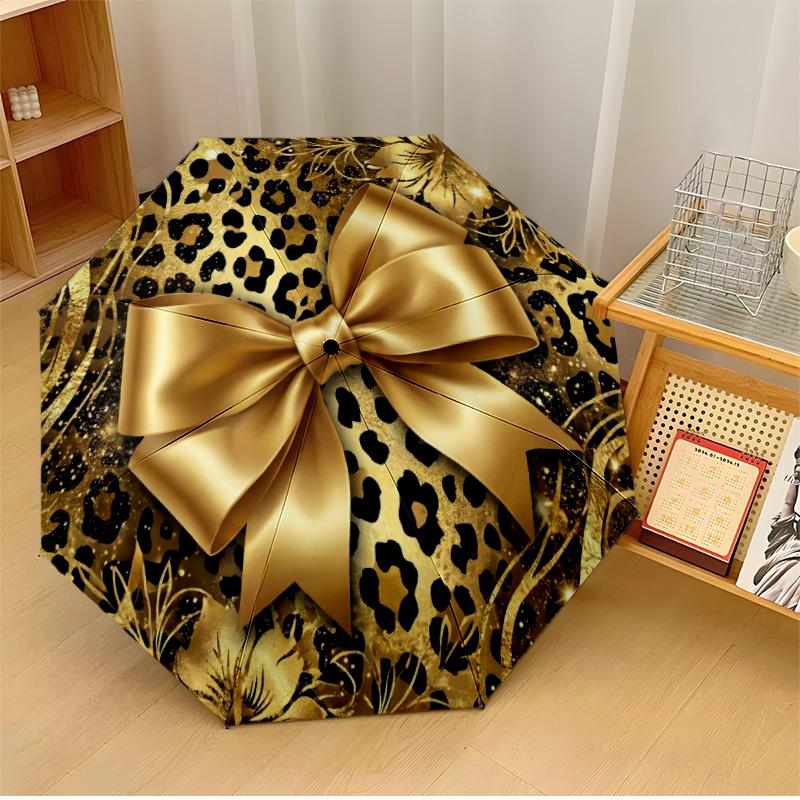 

Colorful Leopard Flower Printed umbrella windproof folding umbrella portable sun and rain umbrella suitable for gifting