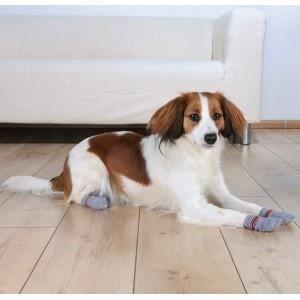 Chaussettes Pour Chiens TRIXIE - Taille XS-S - Coton Anti-dérapant - Gris