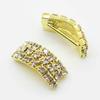 New 10Pcs/set 20mm*8mm Arched Rhinestone Buckles Diamond Buttons Plated Silver Square Invited To the Wedding Ribbon Slider