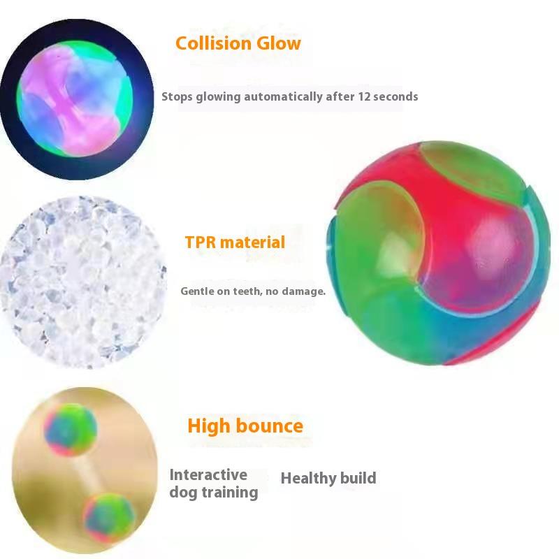 Hračka pro psa Svítící míč Blikající Elastický míč Světelný Interaktivní Mazlíček Vhodný pro Štěně Kočku Amazon Elastický Odolný proti kousání