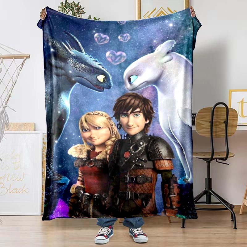 The Toothless and Light Fury Patterned Blankets Are Perfect for Beds or Other Occasions, Making Them A Perfect Gift Choice.