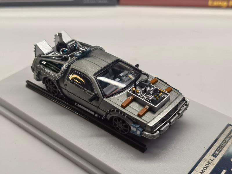 MJ 1/64 Legierung Zurück in die Zukunft Zeitmaschine DMC-12 Diecast Modellauto Klassisches Metall Präzisionsfahrzeug Sammlung Display Geschenk