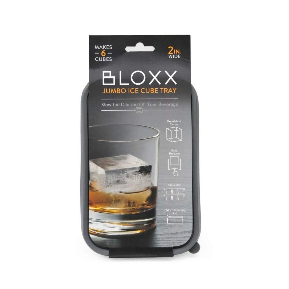 

GENIAL Jumbo Ice Cube Tray, Gray, Approx. 22.5cm W x 15cm D x 5.5cm H, Bloks 263708