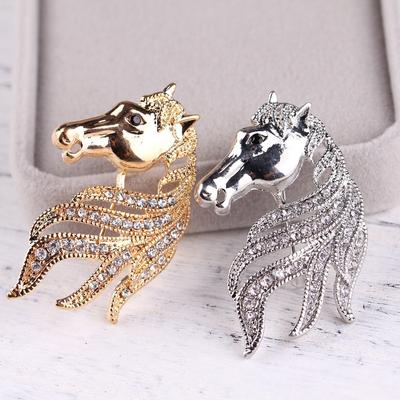 Spilla Corsage Bottone da Cappotto Testa di Cavallo Zodiaco da Uomo Accessori alla Moda ed Eleganti