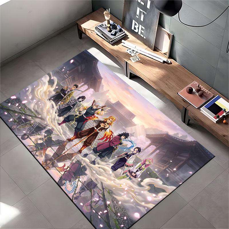 Anime Warriors with Swords Carpet suitable as a non-slip mat for the living room or bedroom sofa