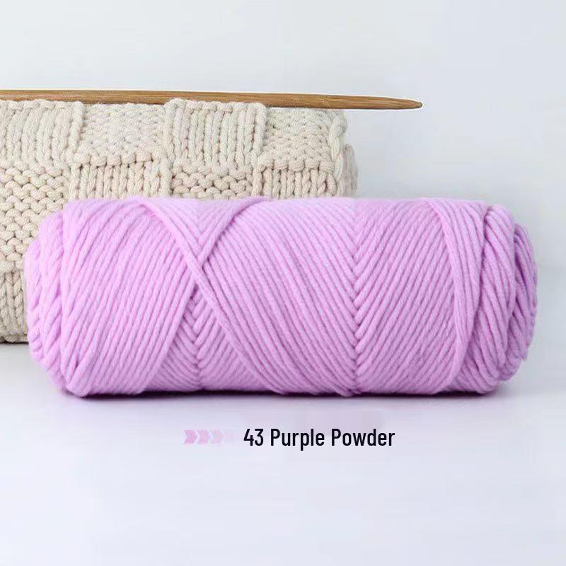 8-Strand Cotton Wool Yarn for Scarf DIY - Thick, Soft Thread with Silk Elements