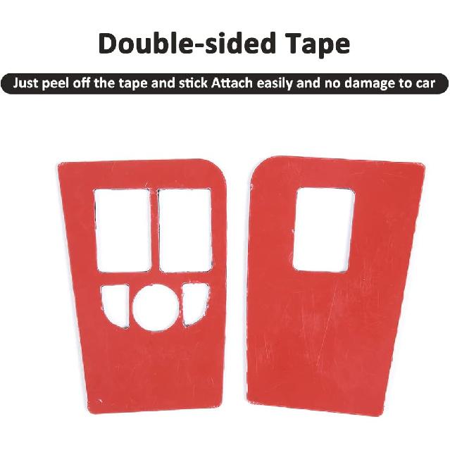 Soft Carbon Fiber Car Window Lift Switch Frame Cover Panel Trim Decoration Sticker for Jaguar F-Type 2013-2024 Auto Glass Lift Switch Frame (Black)