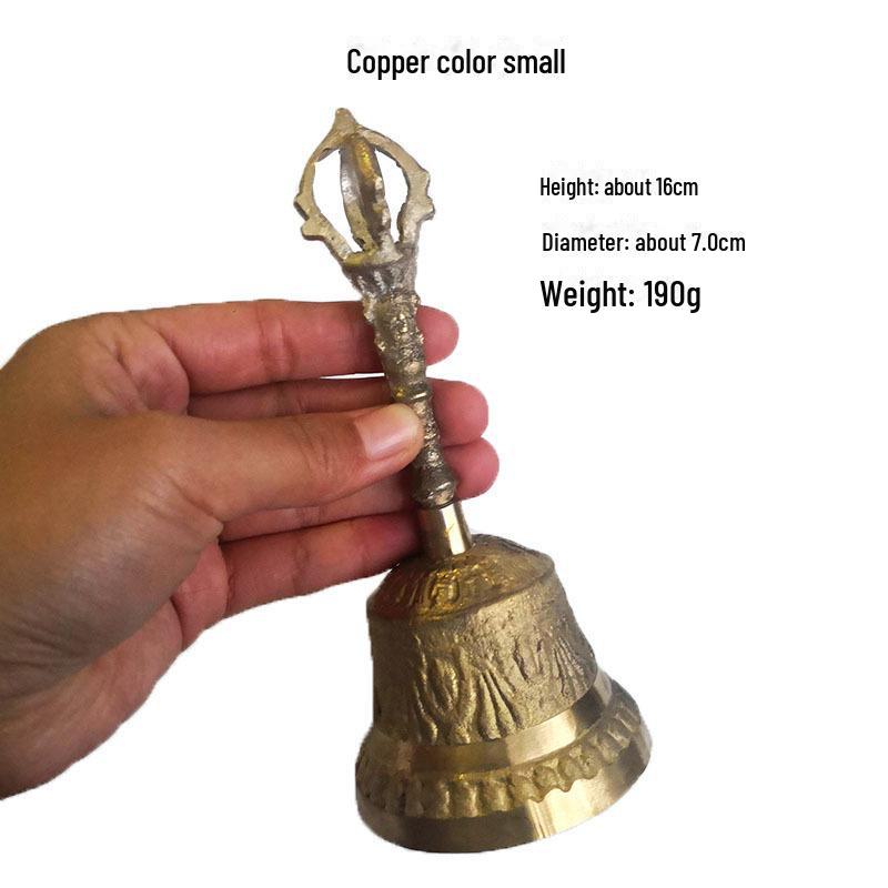 "Brass Hand Rattle with Five Bells for Home or Shop Use"
