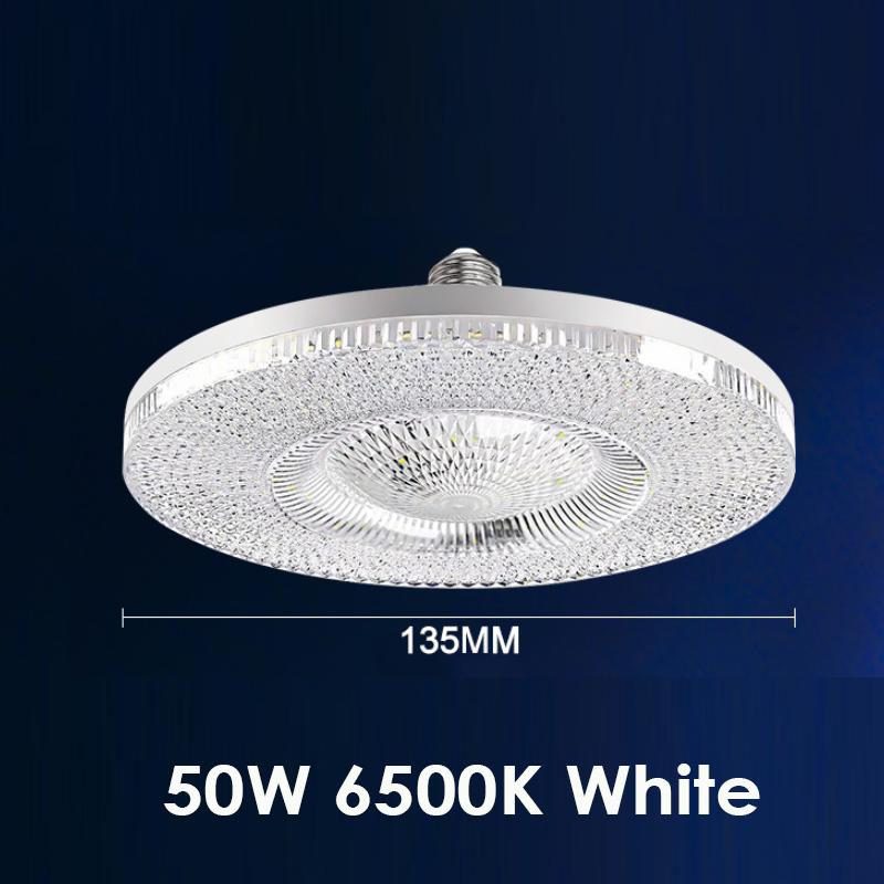 E27 LED Plafondlamp 6500K Koel Wit, Kristal Design Super Heldere Lamp, Oogbescherming Vrij van Knipperen 220V voor Huis Slaapkamer Woonkamer 50W