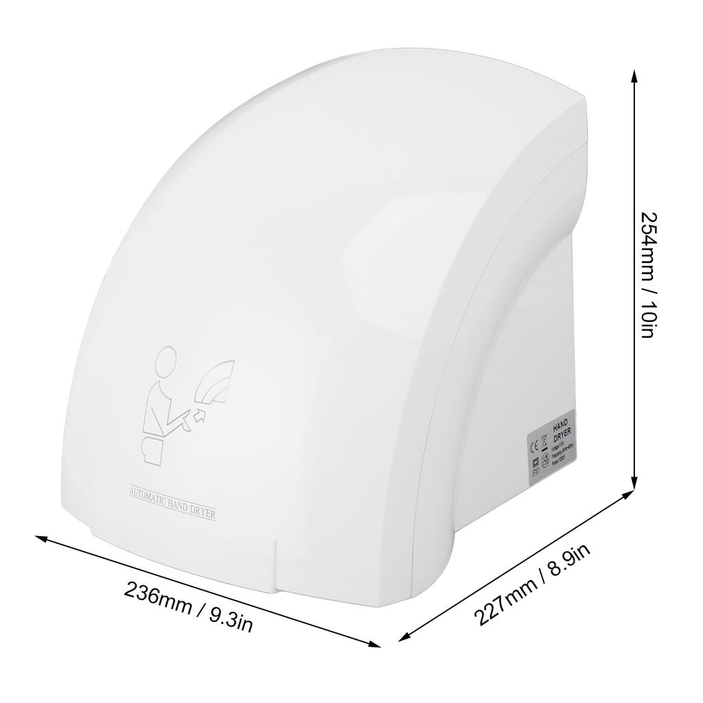 1200W Hand Dryers Automatic Sensing 10S Fast Drying Strong Airflow Warm Air Hand Dryer for Bathroom Mall Hotel