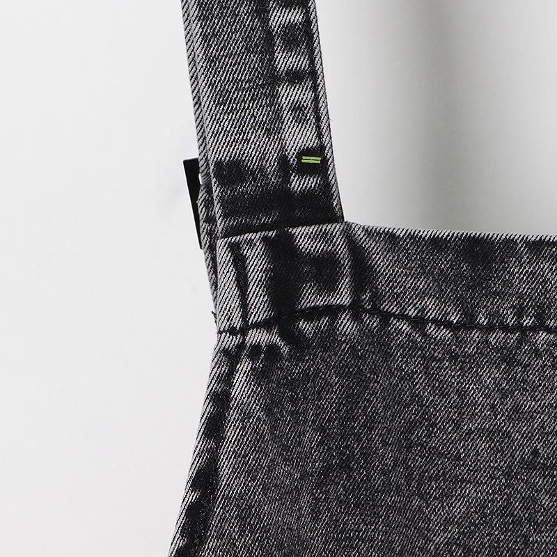 Tuta ampia di grandi dimensioni per le donne Tuta primaverile Tuta di jeans a vita alta