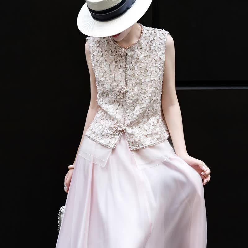 Lancer Elegant Mulberry Silk Embroidered Vest
