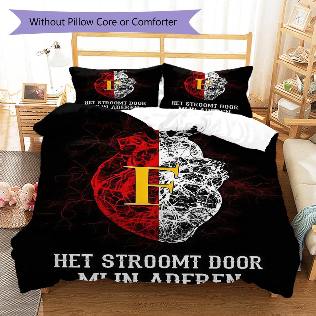 Feyenoord  Pattern Bedding Quilt Set Quilt Cover Pillowcase Home Decoration Birthday Gift (1 * duvet cover + 2 * pillowcase, without core)