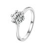 Classic Six-Prong Snowflake Moissanite Ring, 1 Carat Simulated Diamond, 925 Sterling Silver