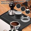 Silikon Kaffeepulvermatte Wasserdichte Espresso Tampermatte Anti-Rutsch Kaffeetemper-Matten mit Doppelöffnung für Heimkaffeemaschine
