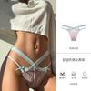 Cross Bandage Lace Embroidery Sexy Women's Underwear Low Waist Transparent Bow Panties Cotton Crotch Soft Thin Briefs Lingerie