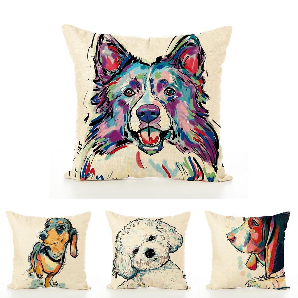 Süße Hundepillowcase Mit Süßem Hundemuster Für Sofa Und Wohnkultur