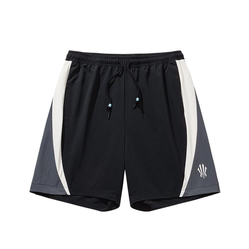 Anta Kyrie Classic Patchwork Sportmode Vielseitig Stilvoll Basketball Gewebt Fünf-Punkt-Shorts Unisex-Shorts Schwarz 172631503-2 L black