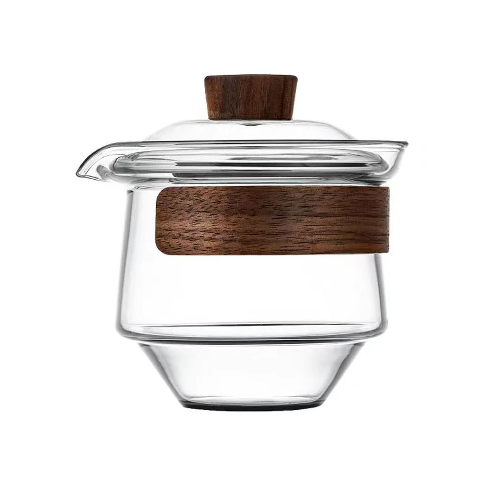 

High Borosilicate Glass Covered Bowl Kung Fu Teaware Accessories Travel Thickened Transparent Tea Cup Home Glass Covered Bowl прозорий