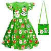 Christmas New Children'S Flying Sleeve Dress 3D Digital Printing Christmas Day Performance Dress