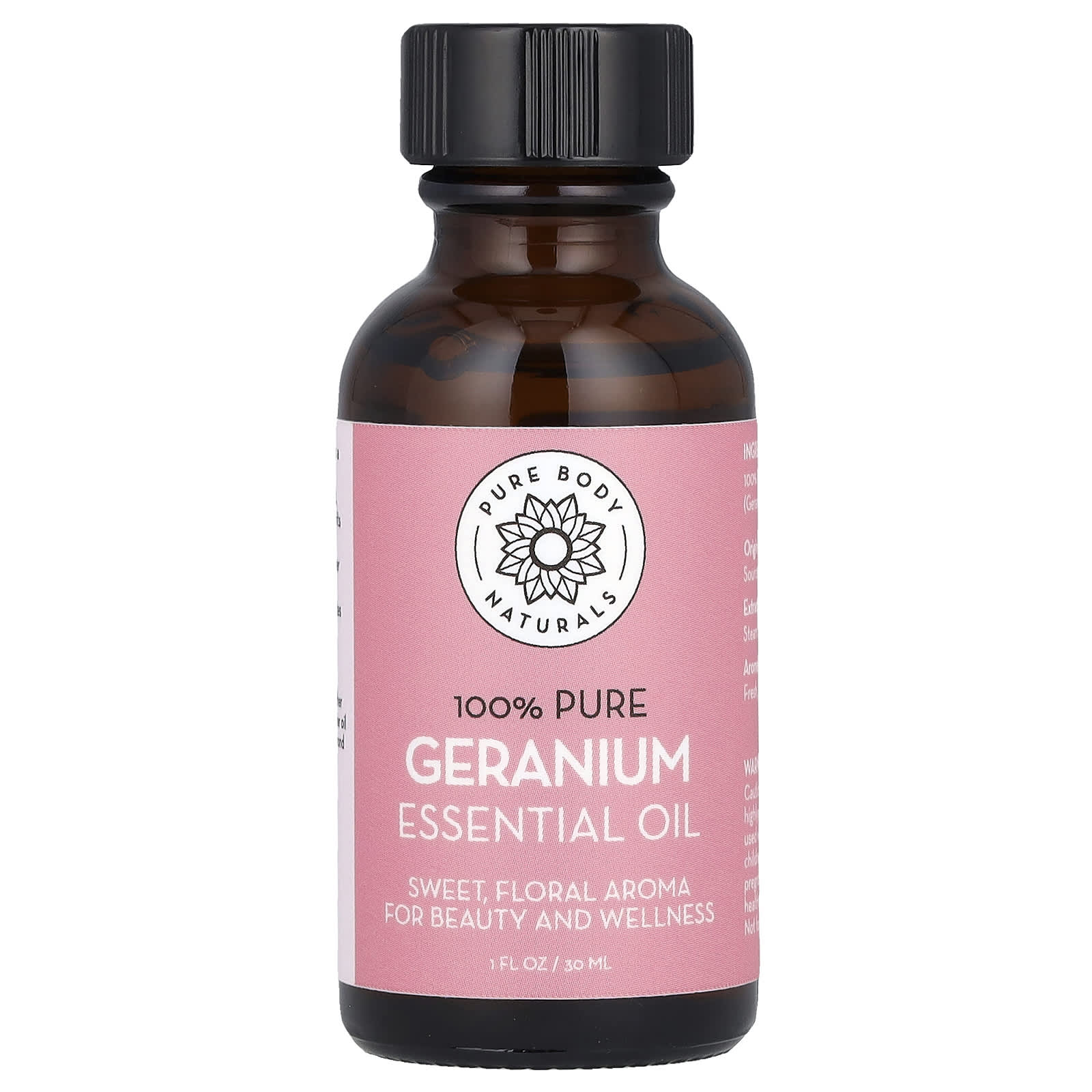 

100% Pure Essential Oil, Geranium, 30 Ml (1 Fl Oz)