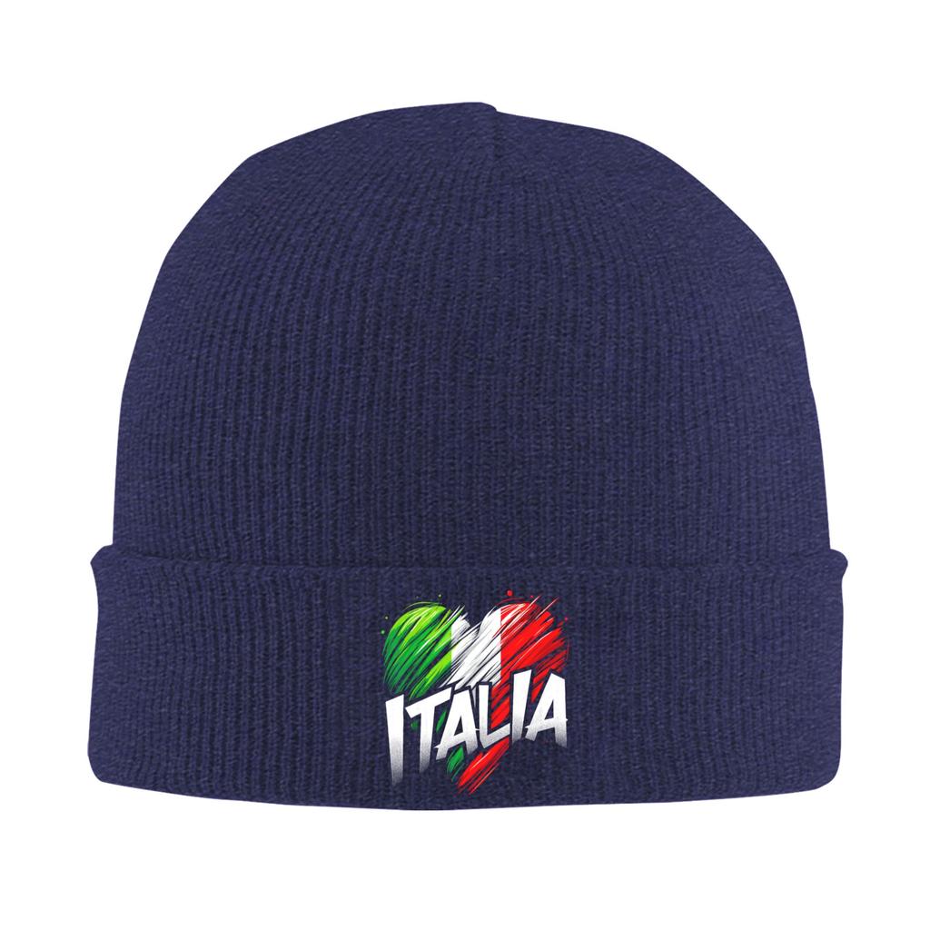 Italy Italian Flag Italia Heart Knitted Hat Womens Unisexs Skullies Beanies Winter Hats Acrylic  Casual Melon Cap