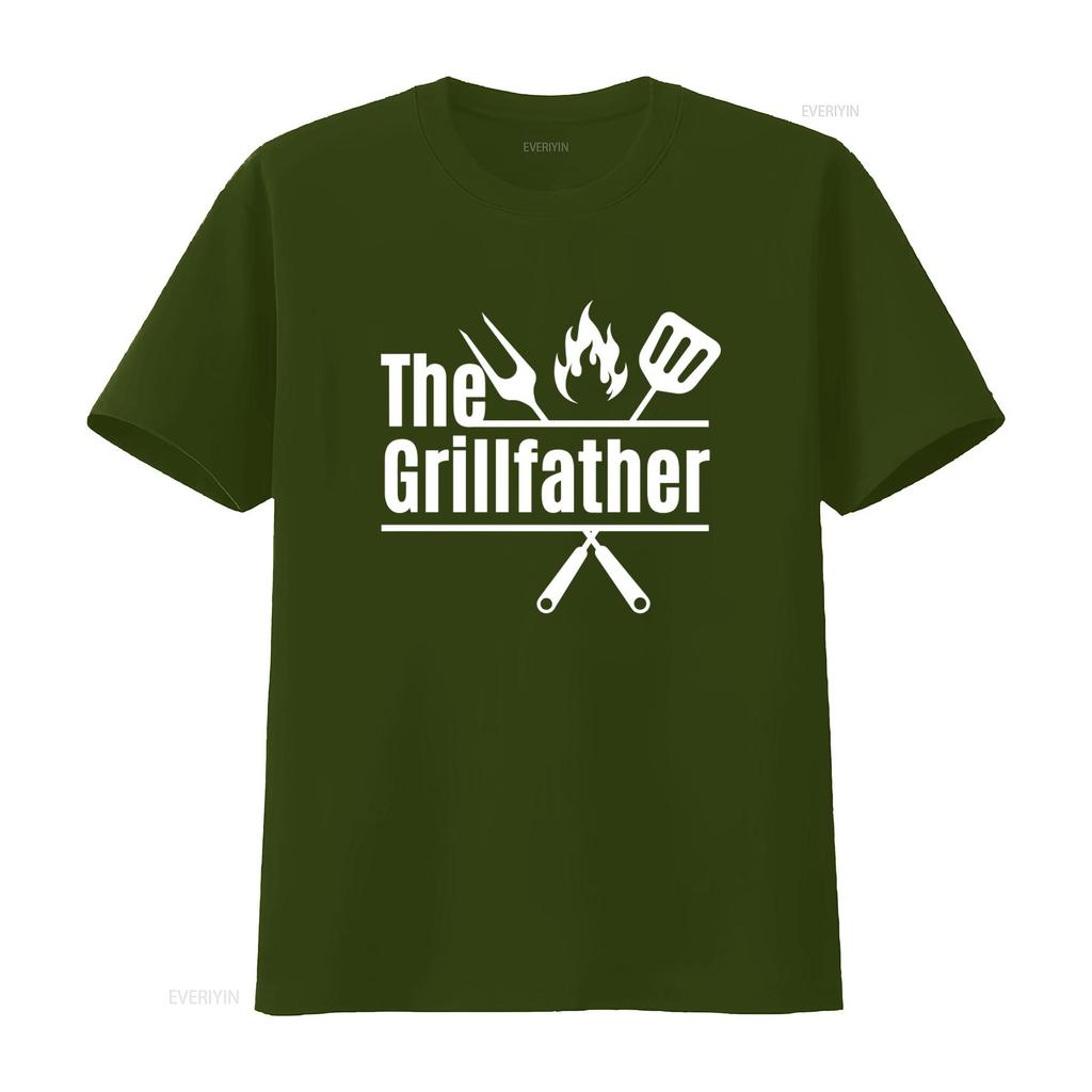The Grillfather Mens T Shirt Perfect Fathers Day for Grill Masters BBQ Lovers Dads vintage Washed designer clothes Casual