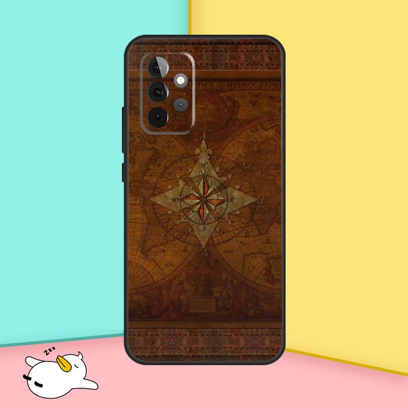 Compass Phone Case For Samsung Galaxy A15 A25 A35 A55 A53 A33 A13 A52 A32 A12 A51 A71 A14 A34 A54