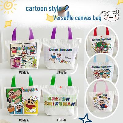 Cute Crayon Shin-chan Canvas Handbag: Large Capacity, Eco-friendly Student & Women's Bag for Parties