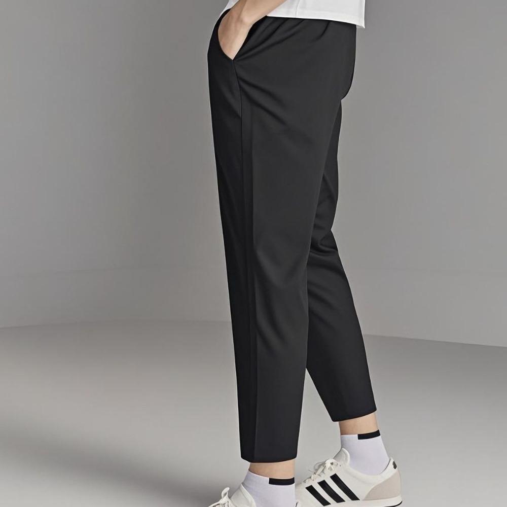 Summer Thin Ice Silk Nine-point Pants for Men's Casual Pants Trendy New Small Feet Slim and Loose Straight Young