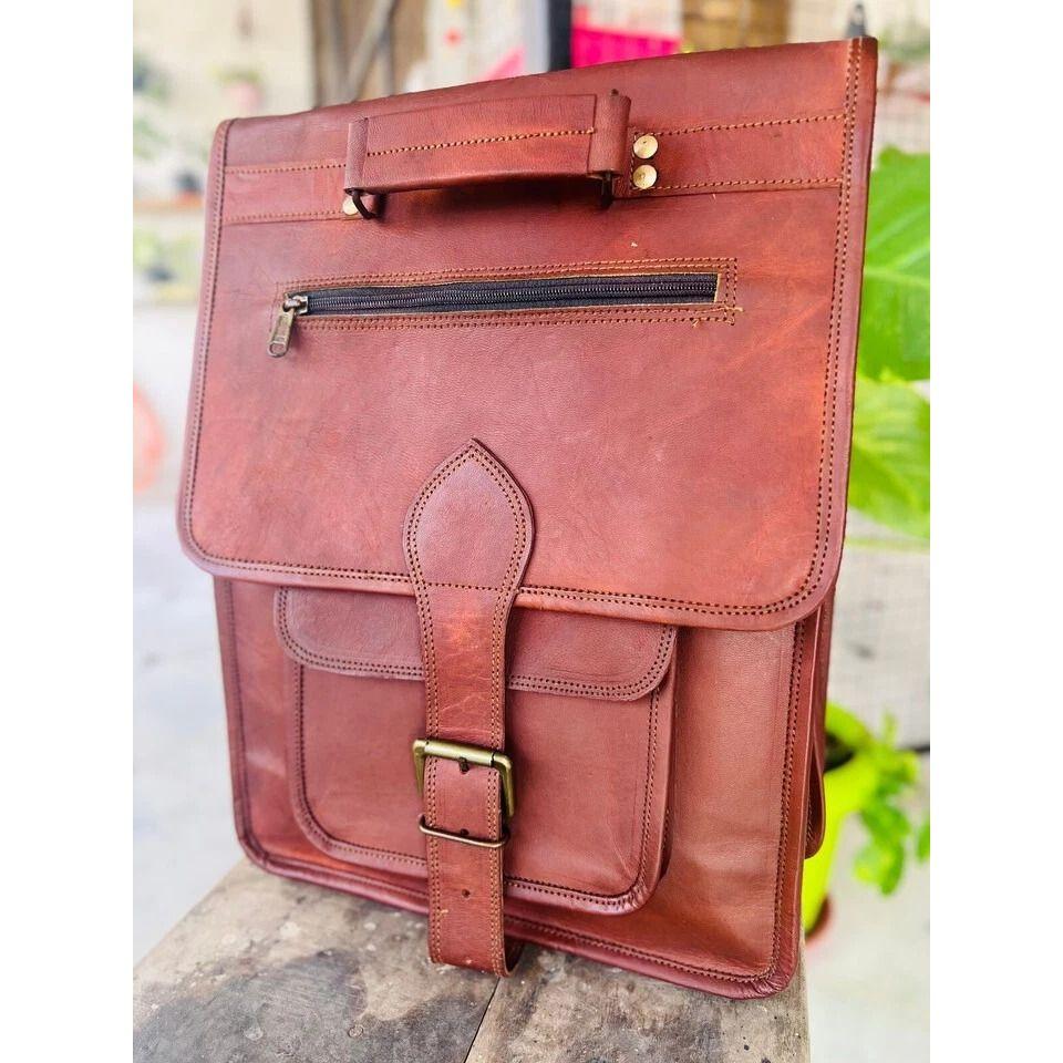 Ziegenleder Tasche Rucksack Laptop Rucksack Herren Echt Reise Damen