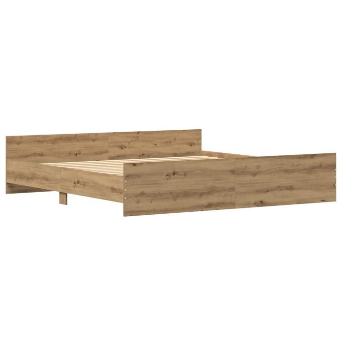 VidaXL Cadre de lit Artisan Chêne 200x200 cm Bois d'ingénierie 3329304