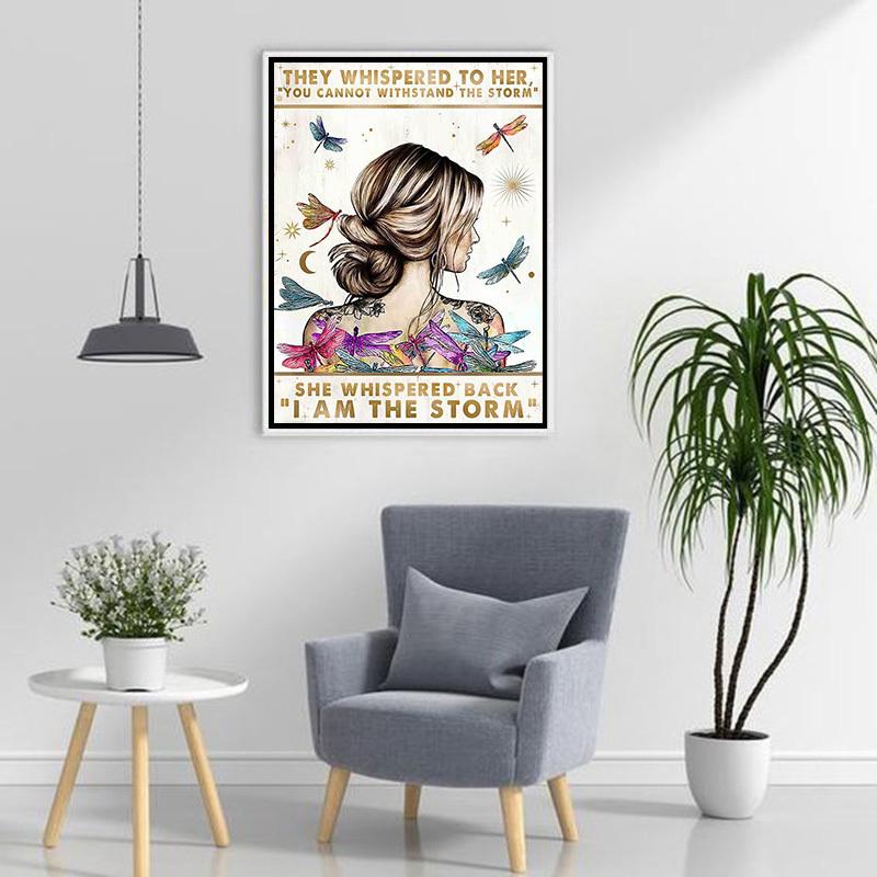 5D DIY Diamond Painting Dragonfly and Girl Cross Stitch Kit Mosaic Diamond Embroidery Rose Full Round/Square Drill Home Decoration