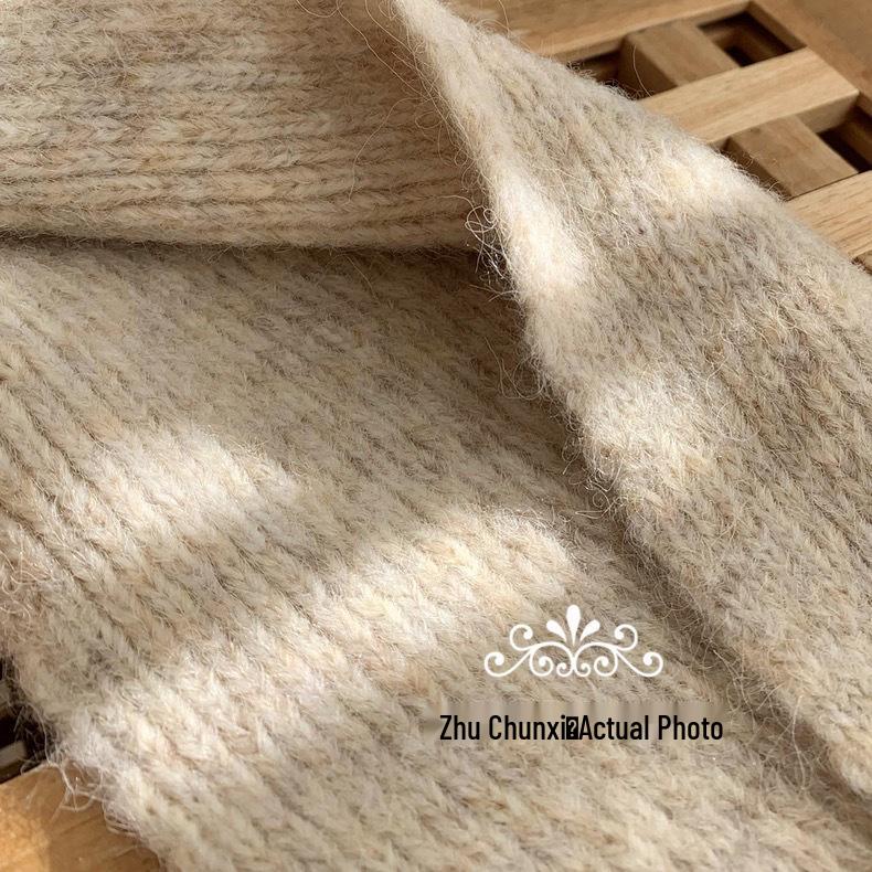 Korean Solid Color Wool Blend Scarf, Blue-Green, Unisex Autumn-Winter Neck Warmer