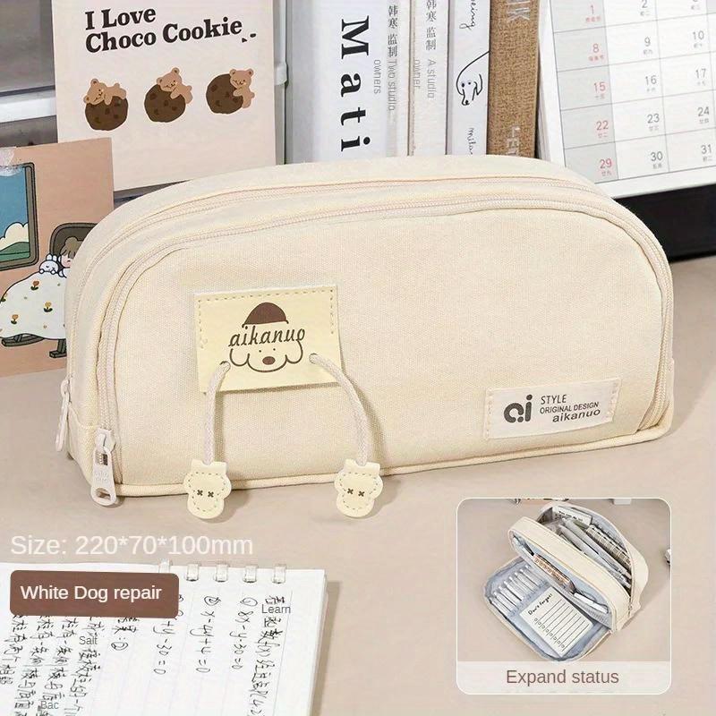 

Pencil Case Korean Stationery Pencils Cases Big Bags for Girls School Pencil Cases Kawaii Dog Pencilcases Trousse Products белый