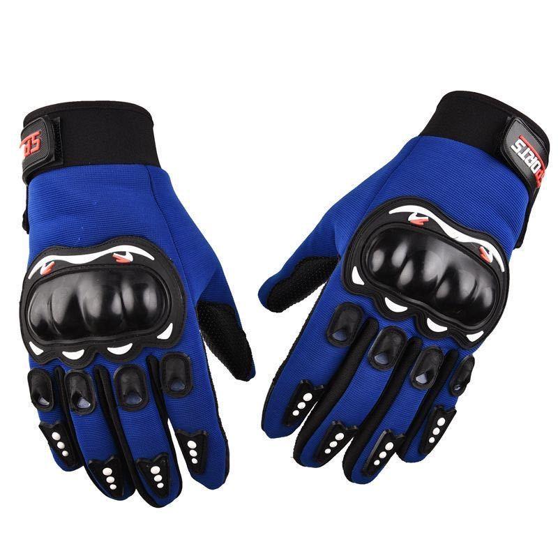 

Motorcycle Gloves with Protective Shell & Joint Protection Breathable Non-Slip Full Finger Touchscreen Riding Gloves for Outdoor синий