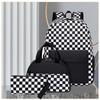 Geometric Flower Print School Bags for Teenagers Girls Schoolbag Large Capacity School Backpack 3pcs/set Rucksack Kids Cute Book
